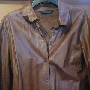 Express Women's Rich Brown Leather Shirt